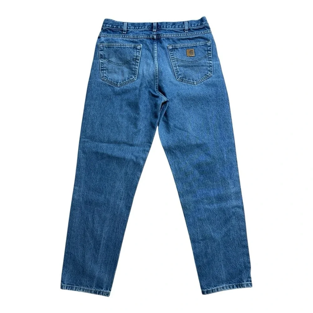 Carhartt B17 DST Relaxed Fit Tapered Leg Blue Denim Jeans Mens 36x32 (35x31.5)